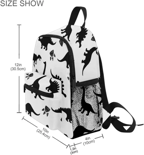 Miniatura 7 de Mochila personalizada con nombre de dinosaurio para niños pequeños, Multi, Tamaño único, Lindo