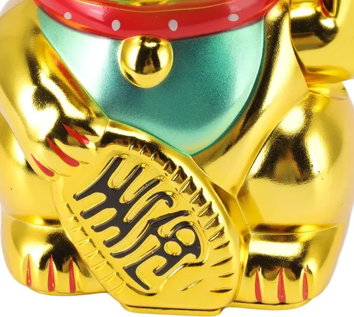 Miniatura 8 de Lucky Fortune Cat, gato de la suerte japonés con brazo agitado, figura de gato de buena suerte de Feng Shui, funciona con pilas, adorno