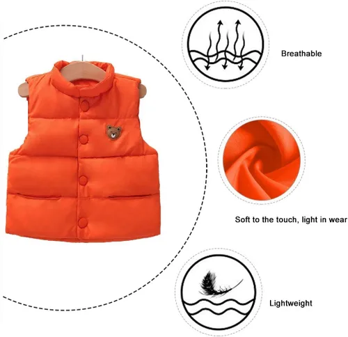 Miniatura 5 de LANBAOSI Chaleco de invierno lindo de cuello alto para bebés y niñas y niños