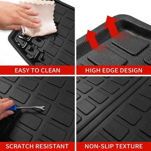 Miniatura 3 de alfombra de carga para maletero, protector de cubierta de asiento trasero de elastómero termoplástico (alfombra de maletero + alfombra de respaldo)