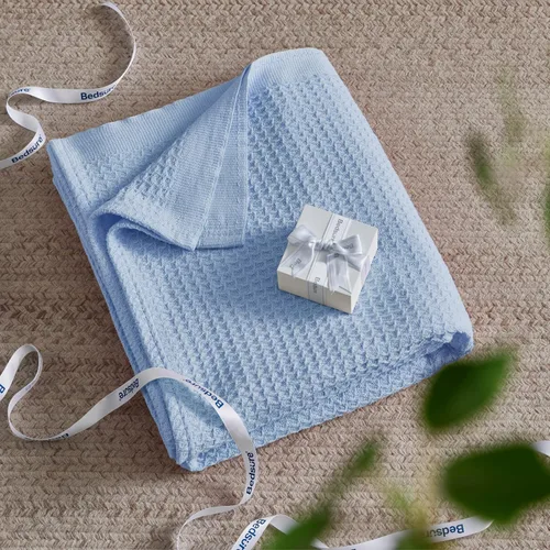 Miniatura 7 de Bedsure Gentlesoft - Manta de 100 % algodón, tamaño Twin XL, para dormitorio universitario, transpirable y suave, manta Twin de tejido waffle