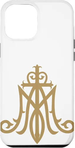 Miniatura 25 de Funda católica con monograma para iPhone 15 Virgin Mary Insignia Ave Maria
