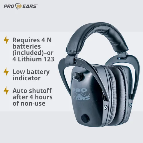 Miniatura 3 de Pro Ears Pro Tac Slim Orejeras doradas, protección auditiva electrónica de grado militar y amplificación, tecnología DLSC, fabricadas en Estados