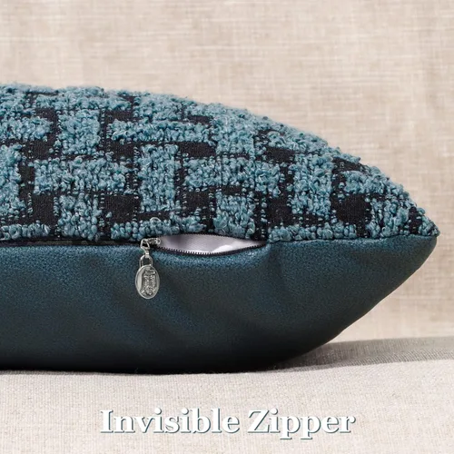 Miniatura 3 de Paquete de 2 fundas de almohada Boucle de 18 x 18 pulgadas, fundas de almohada decorativas de Navidad para sofá, sofá, fundas de almohada bohemias