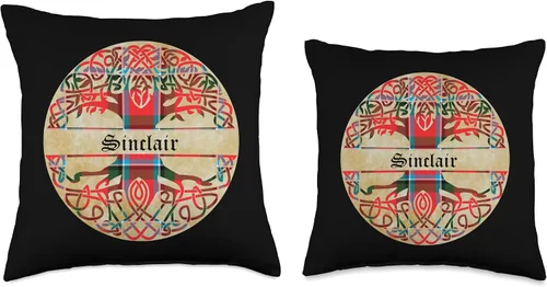 Miniatura 3 de Bagtown Clans Sinclair Clan - Almohada de tartán con apellido escocés, 16 x 16 pulgadas, multicolor