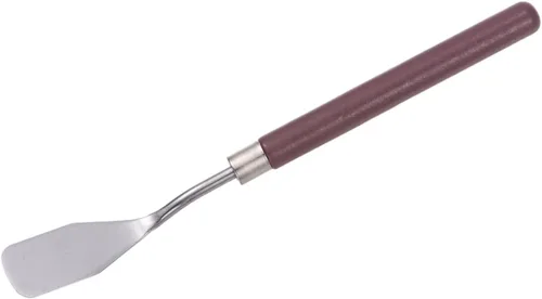 Miniatura 3 de HARFINGTON Cuchillo de paleta de 0.709 in de ancho de cuchillo de cabeza plana Mango de madera maciza de acero inoxidable, raspador de mezcla