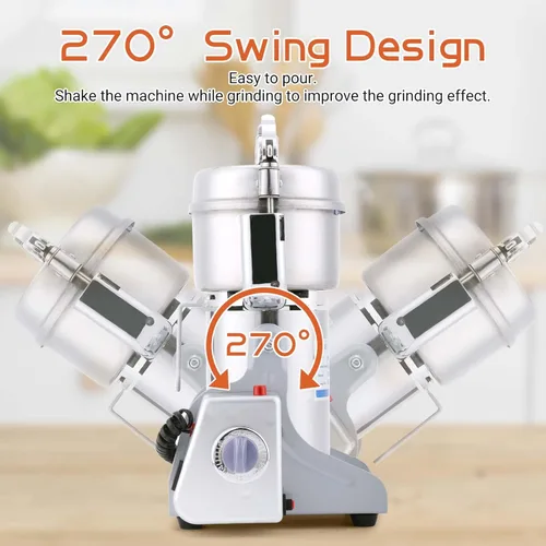Miniatura 4 de Molino Eléctrico de Granos Molinillo 800g Alta Velocidad para Especias Hierbas 1800W Máquina de Molienda en Seco Acero Inoxidable 304 Polvo