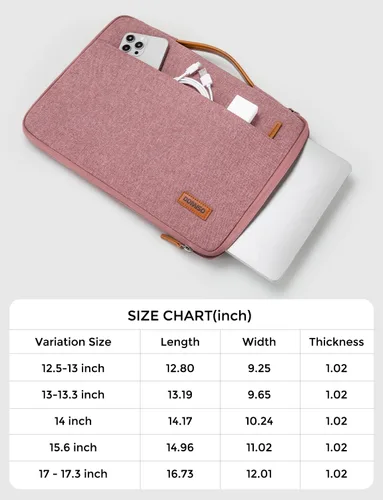Miniatura 8 de DOMISO - Funda protectora para portátil de 17 pulgadas con asa, compatible con HP Dell ASUS Lenovo Chromebook de 17-17.3 pulgadas, bolsa para Rosa