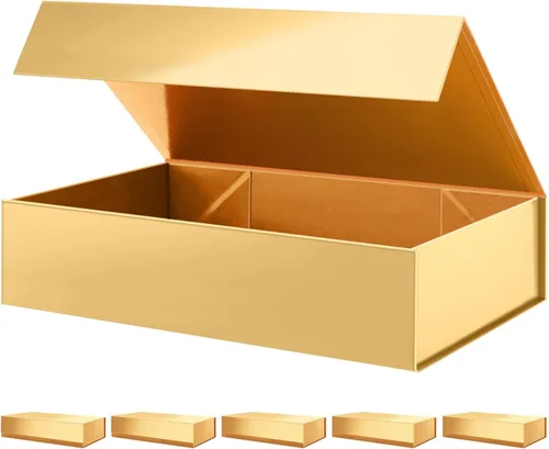 Miniatura 38 de PACKHOME Caja de regalo de 11.5 x 8 x 2.5 pulgadas, caja resistente para camisas con tapa magnética para múltiples ocasiones (negro brillante)