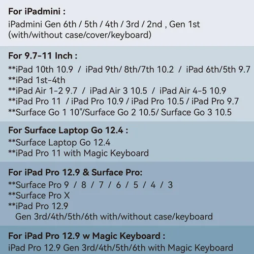 Miniatura 2 de Funda para tablet de 9.7 a 11 pulgadas compatible con iPad Pro 11, iPad 10th, Surface Go 3 10.5, iPad Air con bolsa pequeña, alfombrilla de mouse