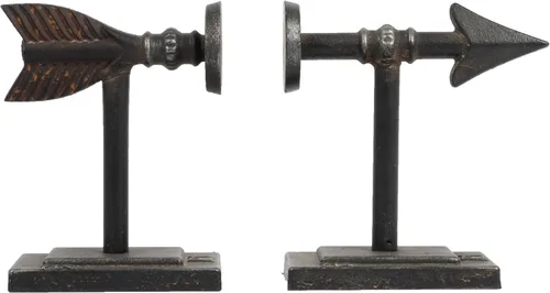 Miniatura 11 de Creative Co-Op Sujetalibros de hierro fundido en forma de flecha de bronce (juego de 2 piezas)
