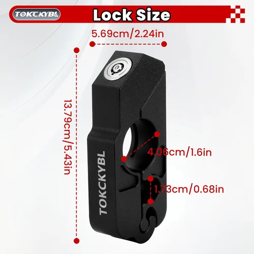 Miniatura 2 de Cerradura de motocicleta, casco antirrobo, bloqueo de freno y manillar, universal para motocicletas, cuatrimotos, motos de cross, ciclomotores, Negro