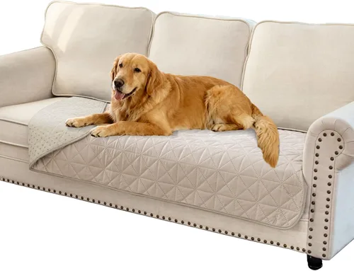 Miniatura 6 de Ameritex Funda de sofá impermeable para asientos, funda de sofá para perros, funda de sofá para mascotas, funda de terciopelo para silla, sofá Beige