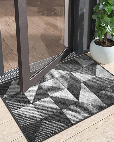 Miniatura 9 de DEXI - Alfombras para puerta de entrada, antideslizante, lavable, absorbente, resistente a la suciedad en el interior, alfombra de entrada de perfil