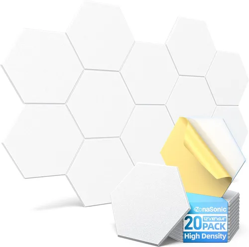 Miniatura 16 de Paquete de 12 paneles acústicos con paneles autoadhesivos de espuma a prueba de sonido de 12 x 10 x 0.4 pulgadas para paredes, paneles de pared