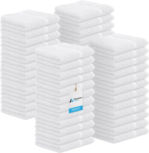 Miniatura 10 de Avalon Towels Toallitas de Algodón – (Paquete de 24) Tamaño 12x12 Pulgadas, 100% Algodón Hilado en Anillo, Toallitas Faciales Suaves y Absorbentes