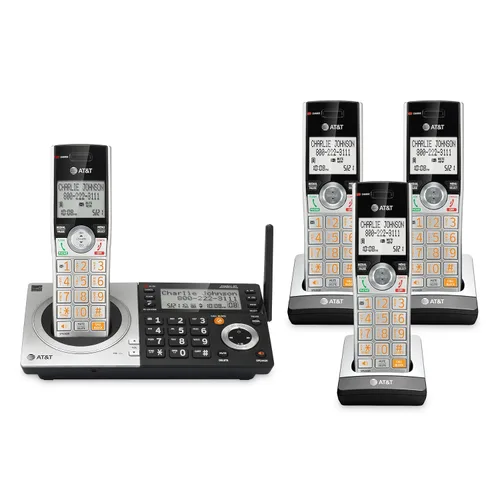 Miniatura 25 de AT&T CL83507 DECT 6.0 - Teléfono inalámbrico de 5 auriculares para el hogar con base de teclado dual, contestadora, bloqueo de llamadas, Base