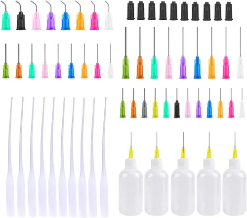 Miniatura 11 de Juego de jeringas aplicadoras dispensadoras, 5 jeringas dispensadoras de 10 ml con agujas dispensadoras y tapas para manualidades de quilling