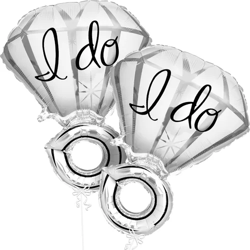 Miniatura 16 de KatchOn, Lindo Globo de Anillo de Diamante - Paquete de 4, 18 Pulgadas Decoraciones para Despedida de Soltera Globos de Anillo de Compromiso