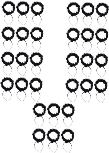USHOBE 30 Pcs Black Angel Headband Cosplay Costume Makeup Headband Prom Tiara Headbands for Women Headbands for Halloween Party Angels Hair