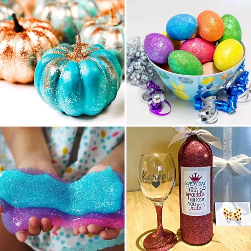 Miniatura 7 de TORC Purpurina fina roja de 1 libra y 16 onzas de purpurina en polvo para vasos, resina para manualidades, slime, cosméticos, pintura de uñas, Rojo