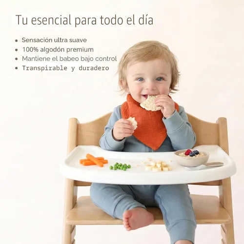 Miniatura 6 de Konssy Baberos de muselina para bebé, paquete de 10 baberos bandana para bebé, 100% algodón, unisex para niños y niñas Clásico