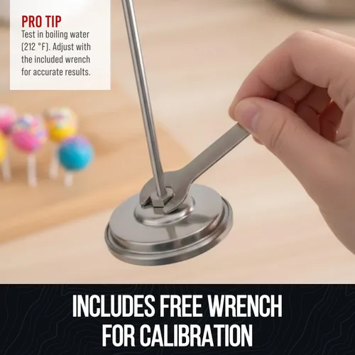 Miniatura 4 de CRAFT911 Termómetro de caramelo con clip para olla, esencial para cocinar, termómetro de aceite de freír de 8 pulgadas, color azul