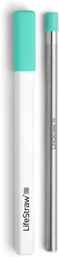 Miniatura 12 de LifeStraw Sip - Paja reutilizable de acero inoxidable para beber con filtro de agua Albaricoque