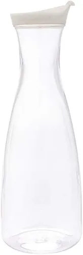 Restaurantware Bar Lux - Jarra de jugo de 34 onzas, 1 jarra de mimosa inastillable, con tapa, cuello estrecho, decantador de agua de plástico