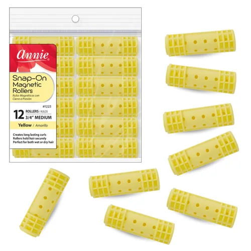 Miniatura 11 de Annie Rodillos magnéticos para el cabello, pequeños de 1/2 pulgada con capucha de bloqueo, sujeción segura, no necesita alfileres, color negro, 14