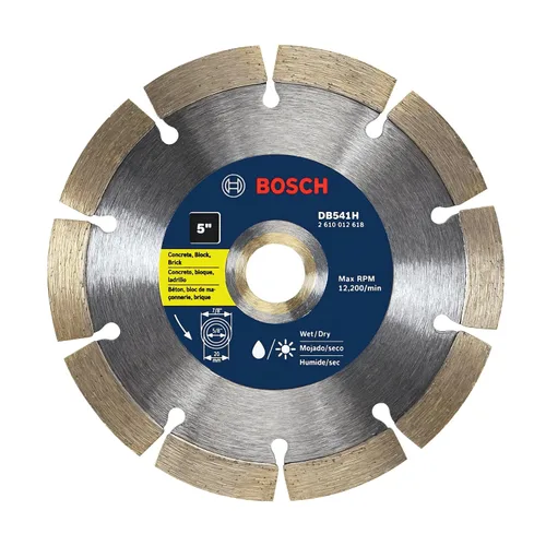 Miniatura 20 de BOSCH DB1241S Hoja de diamante de borde segmentado estándar de 12 pulgadas con eje de 1 pulgada para aplicaciones universales de corte tosco