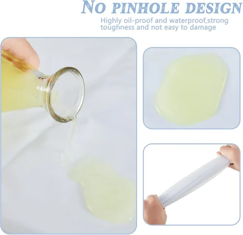 Miniatura 3 de Hercicy 3 Pcs Heavy Duty Waterproof Aprons 47" PVC Vinyl Aprons Transparent Plastic Oil Proof Apron for Dishwashing Cleaning Blanco