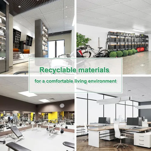 Miniatura 6 de Azulejos de techo profesionales impresos de 2 x 2 pies, panel de techo de PVC de 24 x 24 pulgadas, impermeable, lavable y resistente al fuego, PVC