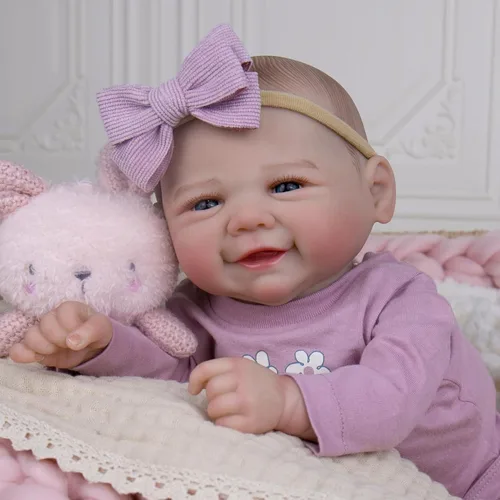 Miniatura 3 de Aori Muñecas de bebé recién nacidas realistas - Muñeca de bebé recién nacida sonriente de 20 pulgadas con cuerpo con peso para abrazar, extremidades