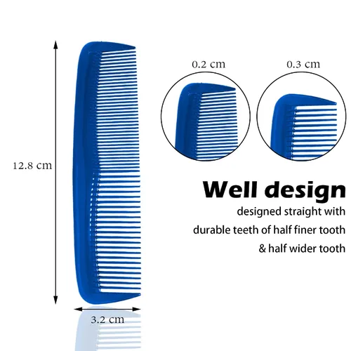 Miniatura 2 de Soft 'N Style Cuidado del cabello, 4 paquetes de peines irrompibles - peine para hombres/peine de dientes finos/peines para cabello Azul marino