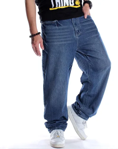 Miniatura 3 de Y2K Jeans - Pantalones de mezclilla para hombre, estilo hip hop, estilo vintage, bordados, estilo gótico, recto, holgados, pierna ancha