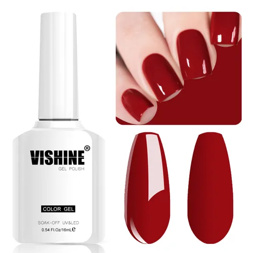 Miniatura 12 de Vishine Esmalte de uñas de gel negro, 0.6 onzas líquidas, esmalte de gel semipermanente, lámpara UV LED, cura, arte de uñas, manicura en casa, negro