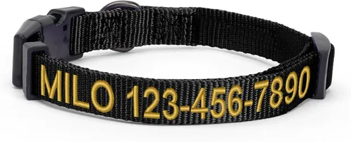 Miniatura 25 de Collar para mascotas Pawtitas, de 6 pies, suave, ajustable, color sólido, de nailon. El collar y arnés a juego para perros y cachorros, se venden