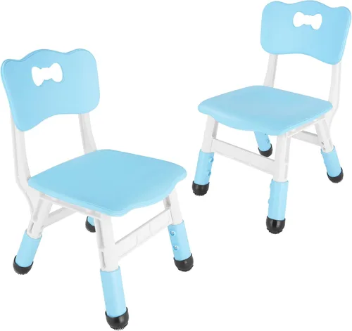 FUNLIO Silla Ajustable para Niños (2 piezas), Silla para Niños Pequeños con 3 Niveles de Altura Ajustable para Edades de 3-8, Silla Infantil