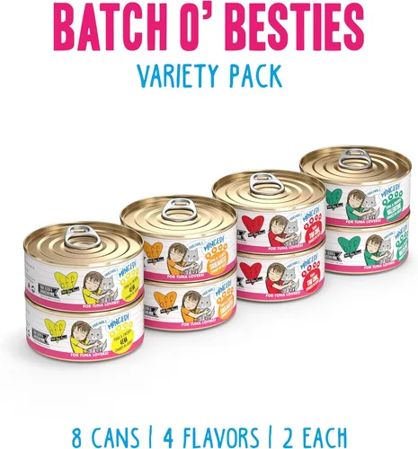 Miniatura 2 de Weruva BFF - Alimento húmedo natural picado para gatos, paquete variado de Batch O Besties, lata de 5.5 onzas, paquete de 8