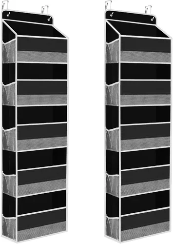 Miniatura 19 de SpaceHacks Paquete de 1 Organizador Sobre la Puerta, Organizador de Almacenamiento Colgante con Ventana Transparente, 40 lb Ultra Resistente Gris