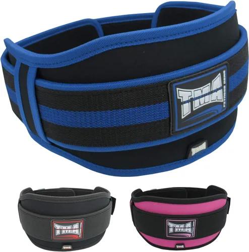 Miniatura 7 de TMA Cinturón de levantamiento de pesas FITNESS con doble soporte de espalda para entrenamiento de gimnasio, cinturones de 5 pulgadas de ancho