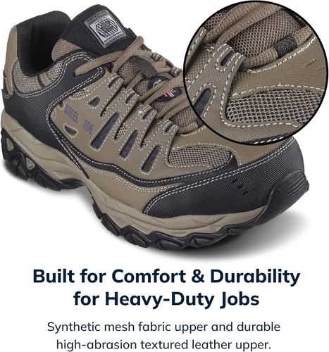 Miniatura 35 de Skechers Zapatos de construcción Cankton con punta de acero para hombre, clasificación de peligro eléctrico, espuma viscoelástica