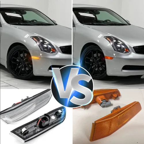 Miniatura 5 de Lámparas de marcador lateral LED para Infiniti G35/V35 Coupe Skyline V35 Lente transparente ámbar Led rueda intermitente luces de señal de giro