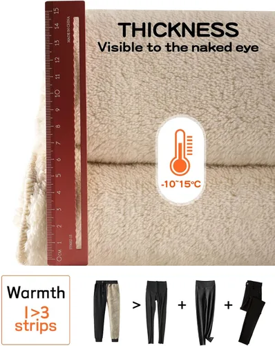 Miniatura 3 de Gihuo - Pantalones deportivos con forro Sherpa para hombre