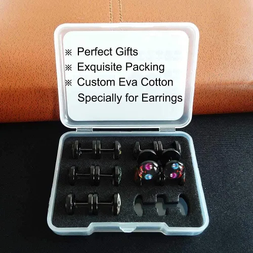 Miniatura 5 de FLYUN 6 pares de aretes de calavera para hombre, aretes de calibre falso, aretes de tapones falsos para hombres y hombres, aretes negros