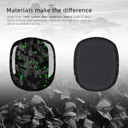 Miniatura 5 de MONOCARBON Funda de fibra de carbono real para AirPods Max (2024/2020), cubierta protectora de grado militar para auriculares Apple Max, único Verde