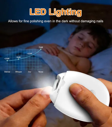 Miniatura 3 de Cortaúñas eléctrico con cortaúñas encarnadas, recortador de uñas 2 en 1 (con luz LED y caja de almacenamiento), cortaúñas eléctrico portátil de 3