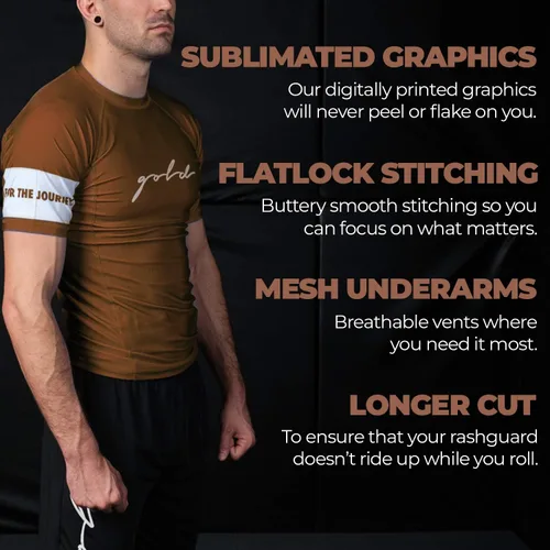 Miniatura 3 de Gold BJJ Foundation Rash Guard - Rashguard de Jiu Jitsu sin Gi y Gi