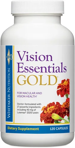 Dr. Whitaker's Vision Essentials Gold - Suplemento de salud ocular con 40 mg de luteína Plus, zeaxantina y taurina, apoya la salud macular y protege